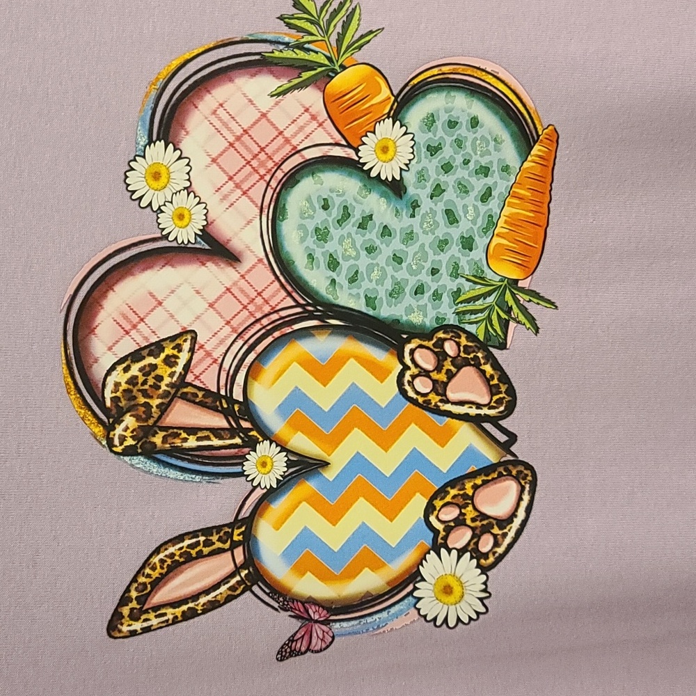EASTER T-SHIRT Ladies size XL, lavender slim scoop neckline NWT - Picture 2 of 6
